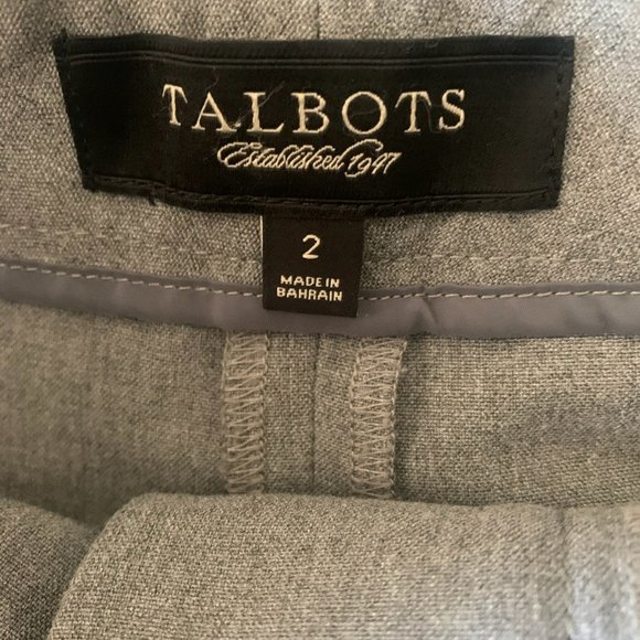 TALBOTS HERITAGE FLAT FRONT STRETCH ANKLE PANTS GRAY 2-EUC - Picture 6 of 9